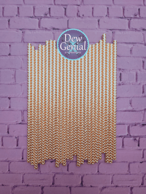 Pitillos de Papel Oro Rosa y Blanco Ondas R8