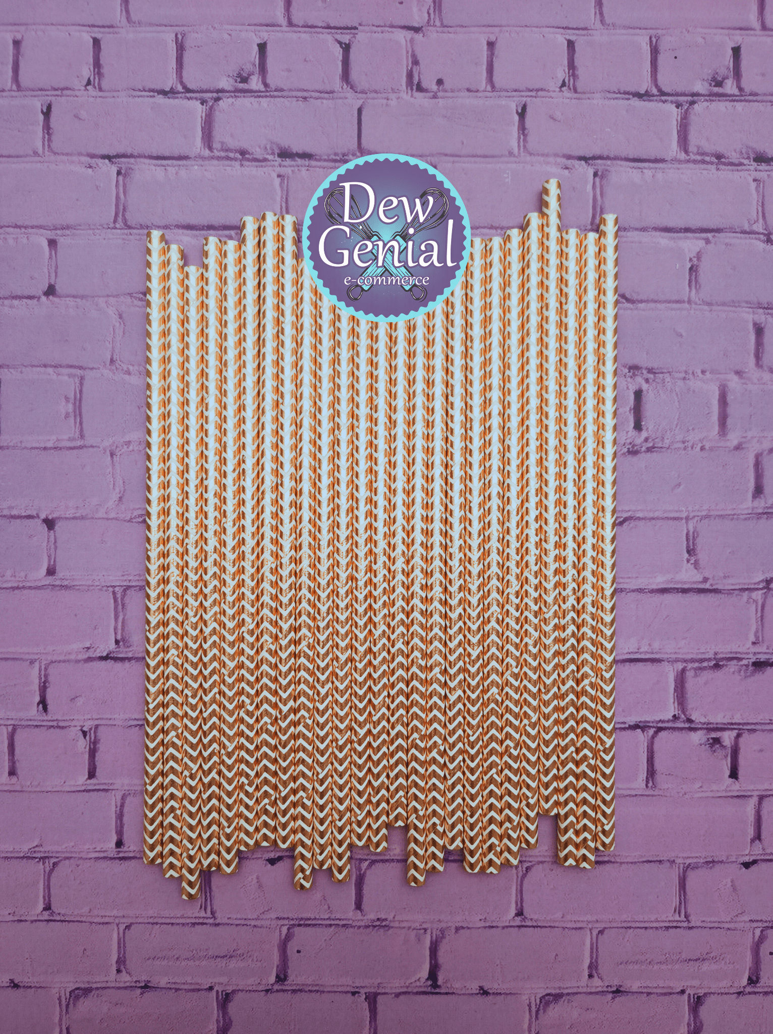 Pitillos de Papel Oro Rosa y Blanco Ondas R8