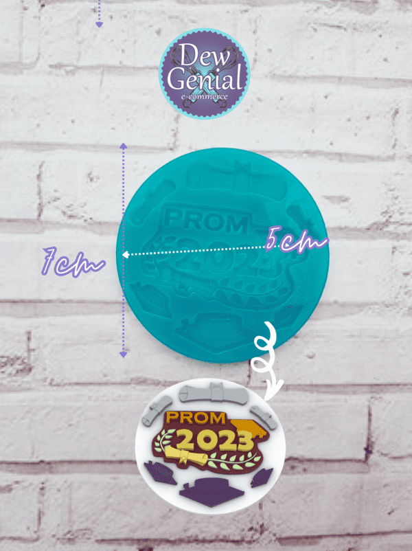 Molde De Silicona Grado Prom 2023 Diploma Ramas 7Cm DG-1117