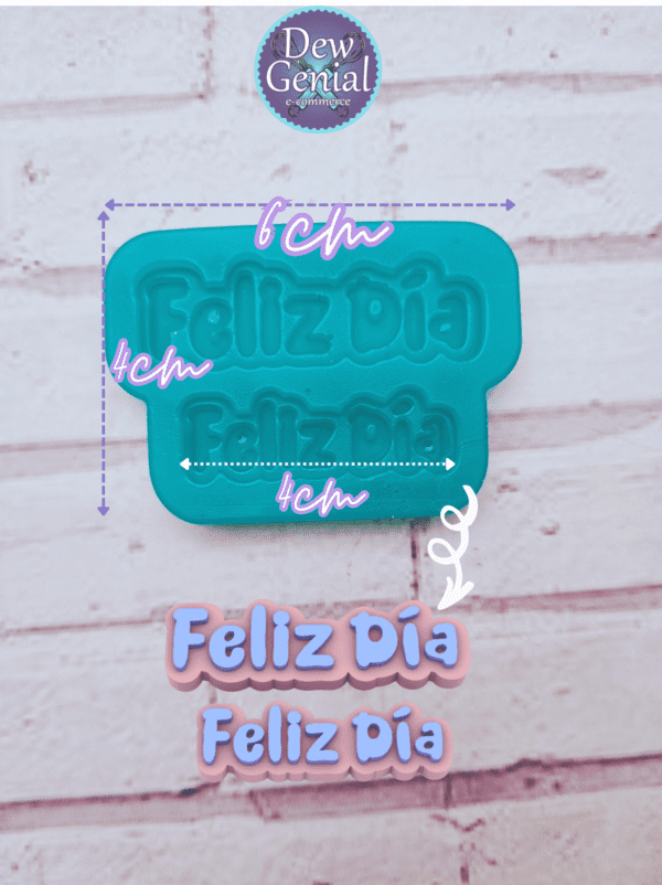 Molde De Silicona Mensaje Feliz Dia Santi X2 DG-1119