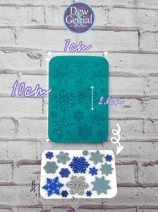 Molde de Silicona Navidad Copos de Nieve x15 DG-1133