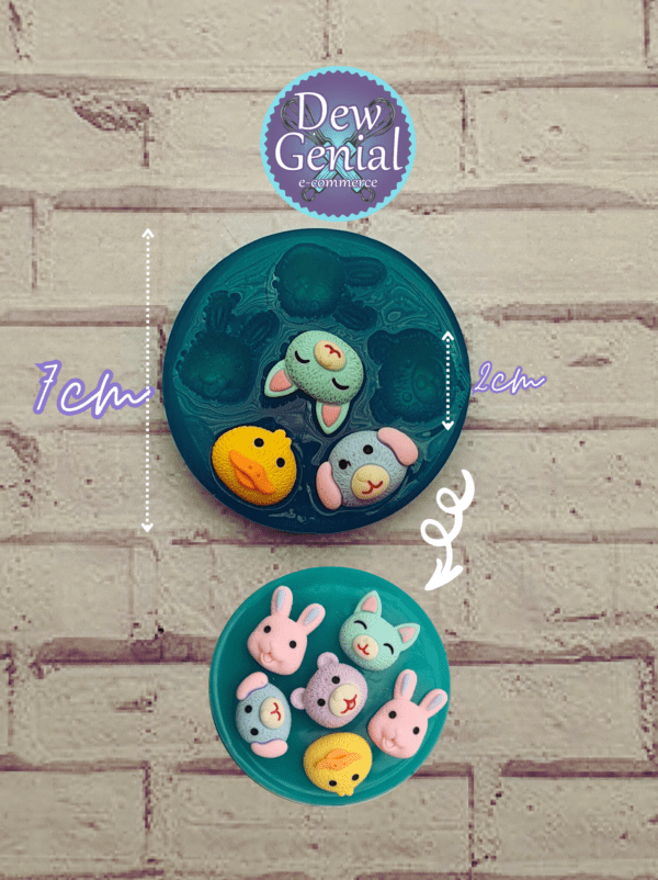 Molde De Silicona Animales Granja Conejo Pato Perro X6 DG-1159