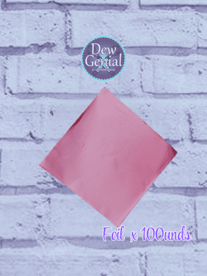 Foil Aluminio para Envolver Chocolates Rosado10cm x100 unds