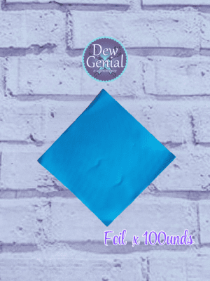 Foil Aluminio para Envolver Chocolates Azul 10cm x100 unds