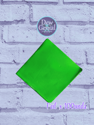 Foil Aluminio para Envolver Chocolates Verde 10cm x100 unds