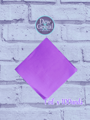 Foil Aluminio para Envolver Chocolates Violeta 10cm x100 unds