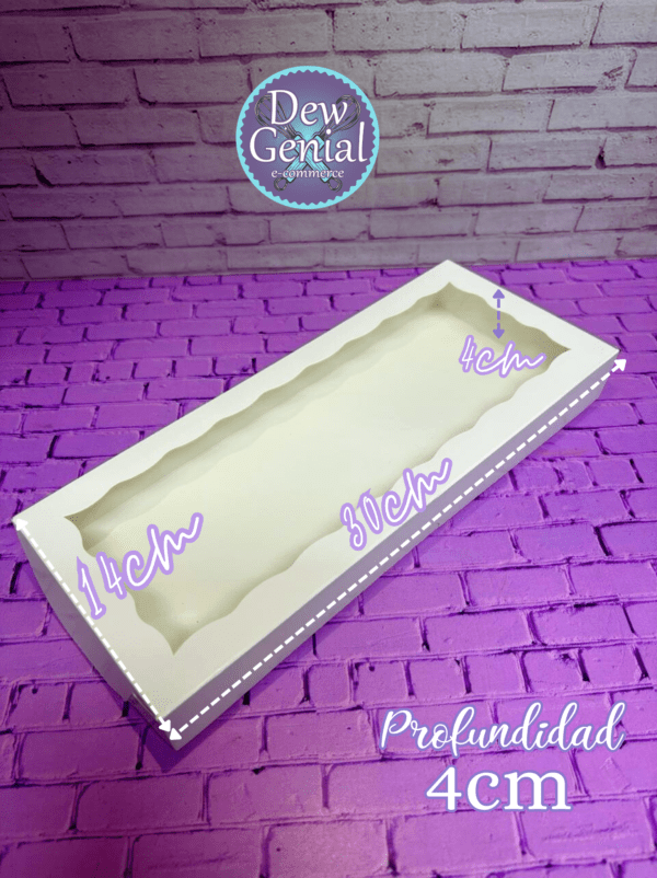 Caja Rectangular Fresas y Donnas Medida 14cm X 30cm