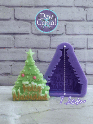 Molde De Silicona Vela Arbolito Feliz Navidad DG-1221