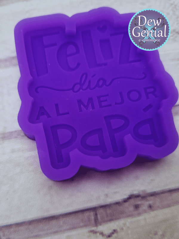 Molde De Silicona Feliz Dia Al Mejor Papá 4Cm DG-1256 - Imagen 2