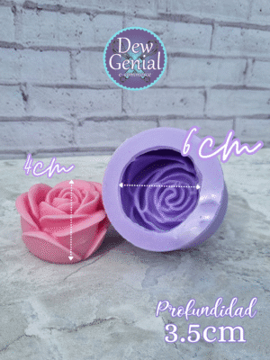 Molde De Silicona Vela Rosa 3D X5Cm DG-1260