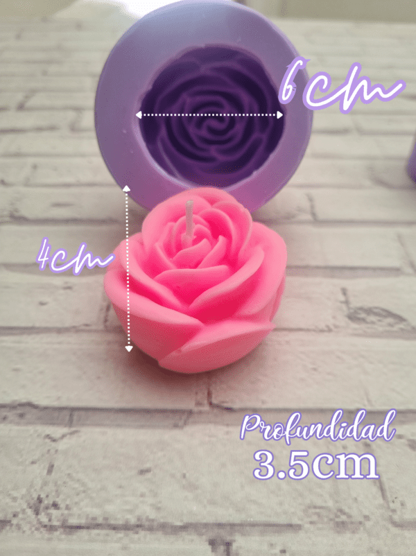 Molde De Silicona Vela Rosa 3D X5Cm DG-1260