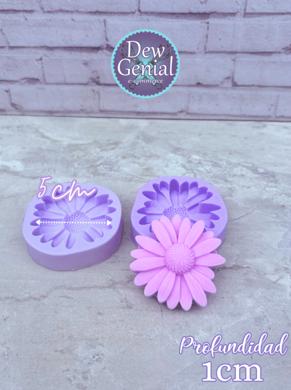 Molde De Silicona Vela Flor Margarita 5Cm DG-1251