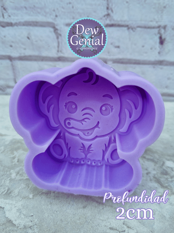 Molde De Silicona Velas Animales Safari Elefante 5Cm DG-1278 - Imagen 2