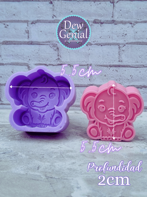 Molde De Silicona Velas Animales Safari Elefante 5Cm DG-1278