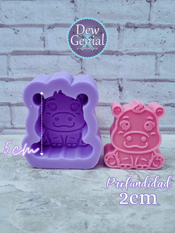 Molde De Silicona Velas Animales Safari Hipopotamo 5Cm DG-1281