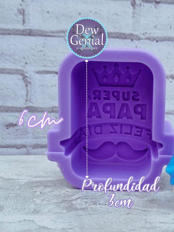 Molde De Silicona Velas Super Papa Corona Bigote 6Cm DG-1285 - Imagen 2