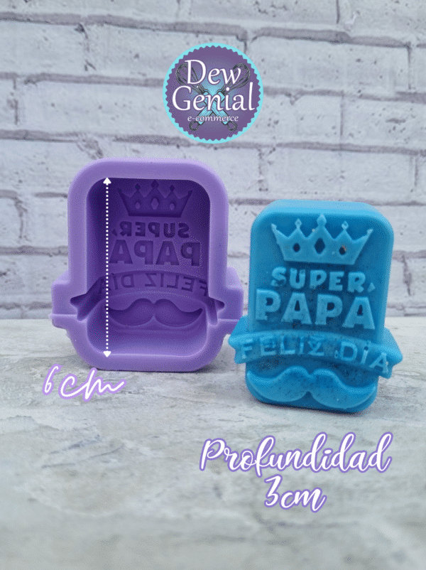 Molde De Silicona Velas Super Papa Corona Bigote 6Cm DG-1285