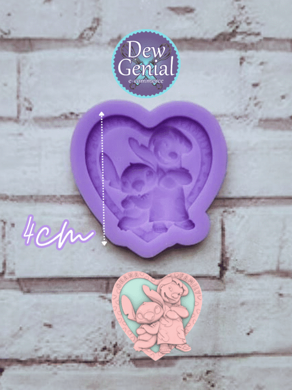 Molde De Silicona Lilo Stitch Corazon 4Cm DG-1286