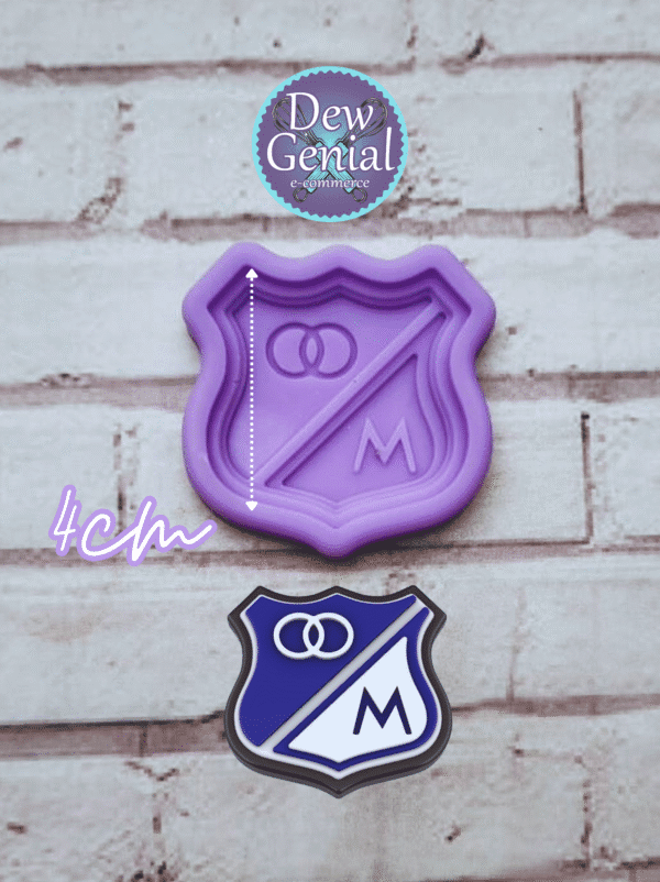 Molde De Silicona Escudo Futbol Millonarios 4Cm DG-1292