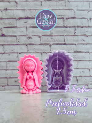 Molde De Silicona Velas Virgen Guadalupe Tierna 5.5Cm DG-1302
