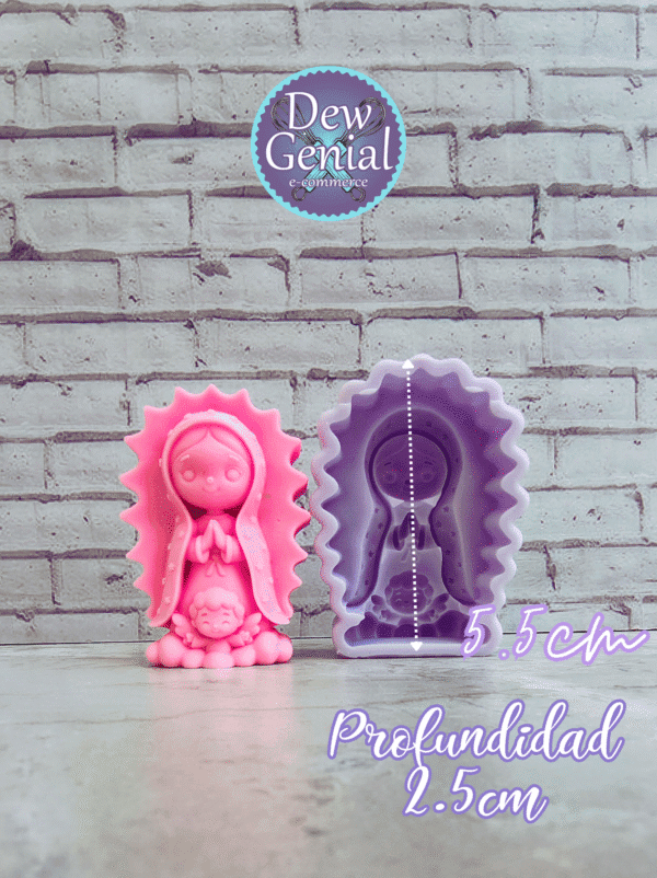 Molde De Silicona Velas Virgen Guadalupe Tierna 5.5Cm DG-1302