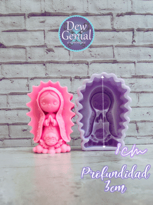 Molde De Silicona Velas Virgen Guadalupe Tierna 8Cm DG-1303