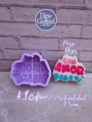 Molde De Silicona Velas Con Amor Para Ti 5.5Cm DG-1314