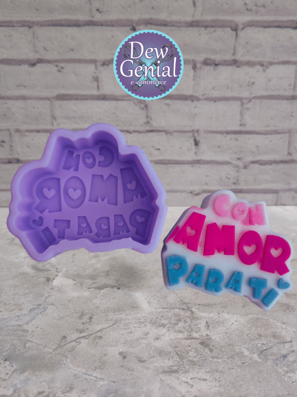 Molde De Silicona Velas Con Amor Para Ti 5.5Cm DG-1314 - Imagen 2