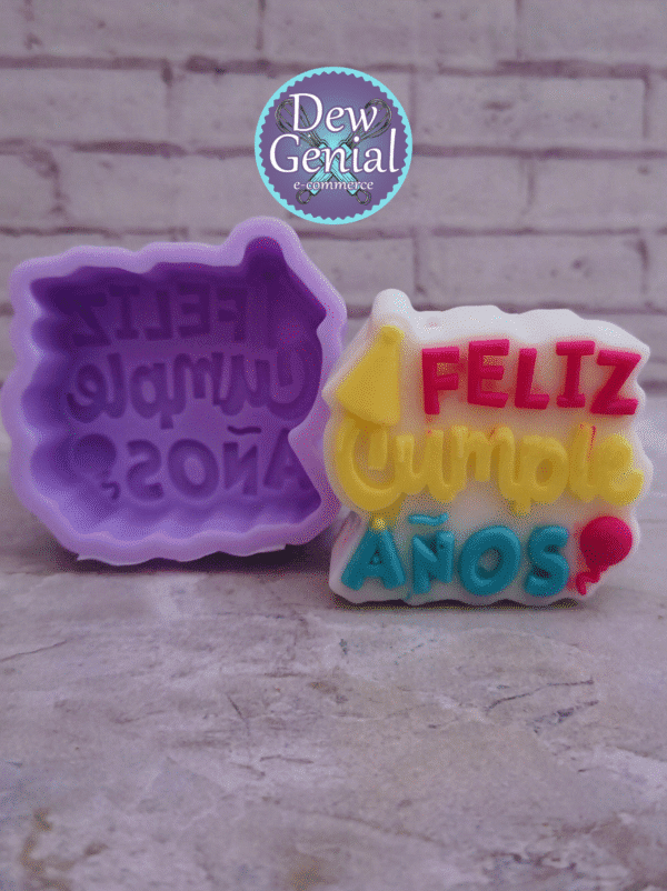 Molde De Silicona Velas Mensaje Feliz Cumple Años 5.5Cm DG-1315 - Imagen 2