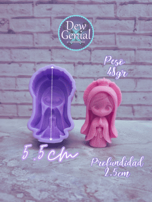 Molde De Silicona Velas Virgen Fatima Tierna 5.5Cm DG-1317