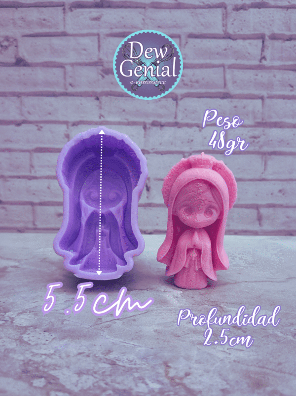 Molde De Silicona Velas Virgen Fatima Tierna 5.5Cm DG-1317