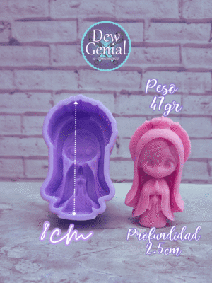 Molde De Silicona Velas Virgen Fatima Tierna 8Cm DG-1318