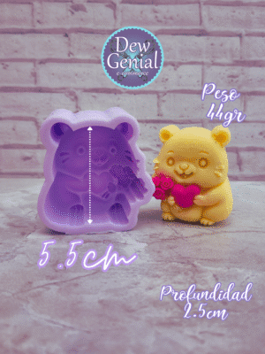 Molde De Silicona Velas Capibara Flores Corazon 5.5Cm DG-1321