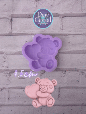 Molde De Silicona Oso Sentado Corazon 4.5Cm DG-1328