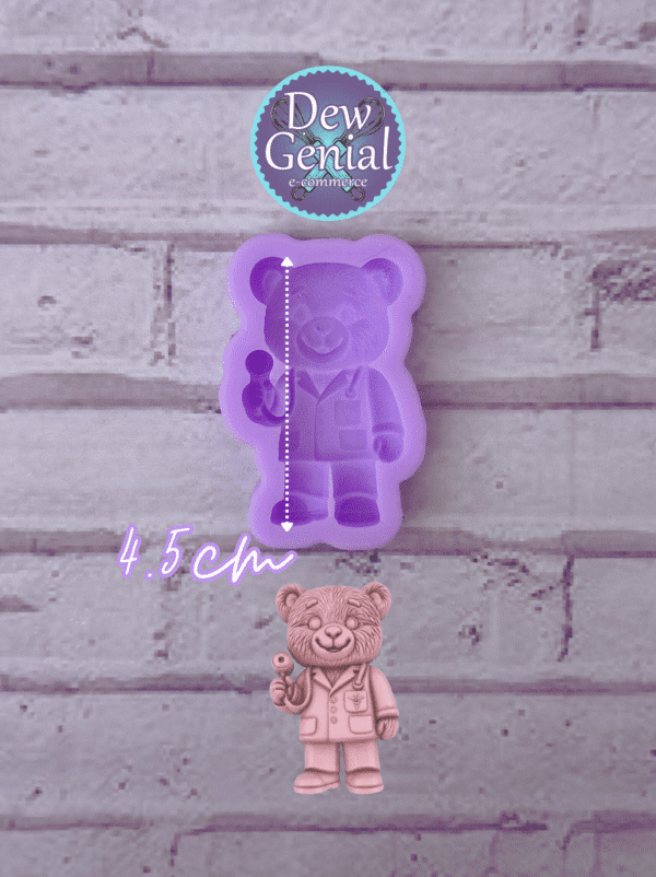 Molde De Silicona Oso Medico Doctor 4.5Cm DG-1337