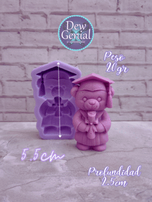 Molde De Silicona Velas Oso Graduacion 5.5Cm DG-1351