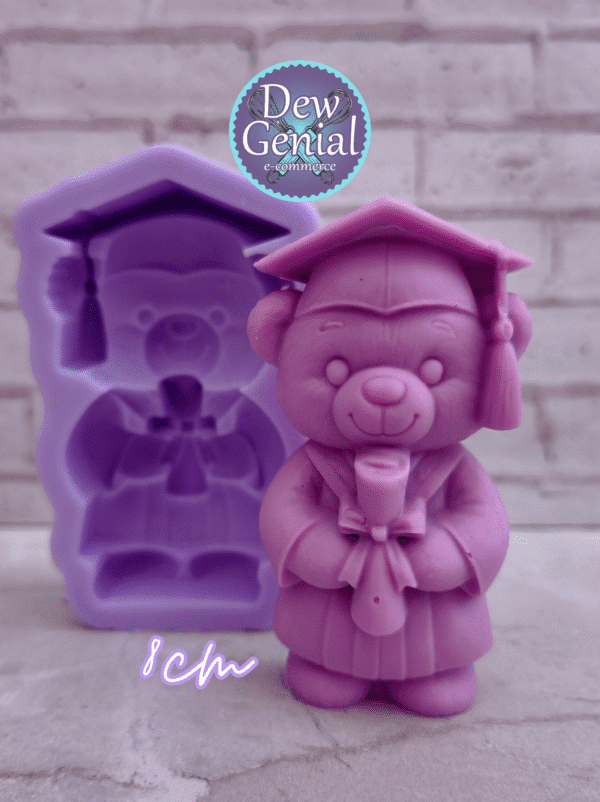 Molde De Silicona Velas Oso Graduacion 8Cm DG-1352 - Imagen 2
