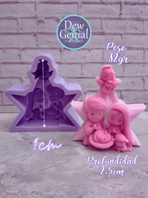 Molde De Silicona Velas Pesebre Estrella 9Cm DG-1354