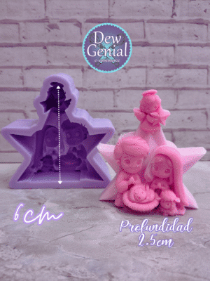 Molde De Silicona Velas Pesebre Estrella 6Cm DG-1357