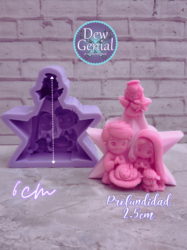 Molde De Silicona Velas Pesebre Estrella 6Cm DG-1357