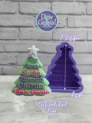 Molde De Silicona Velas Arbol Navidad Rie Ama Sueña 8Cm DG-1366