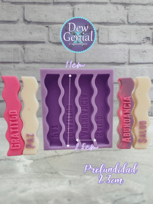 Molde De Silicona Velas Deseos Ondas Baby 11Cm X4 Salud DG-1371