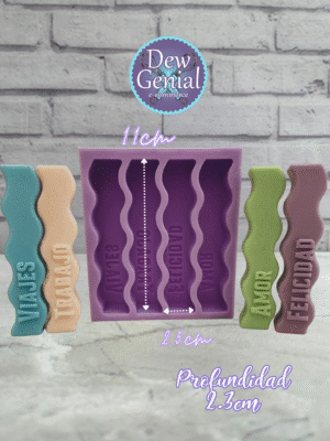 Molde De Silicona Velas Deseos Ondas Baby 11Cm X4 Amor DG-1372