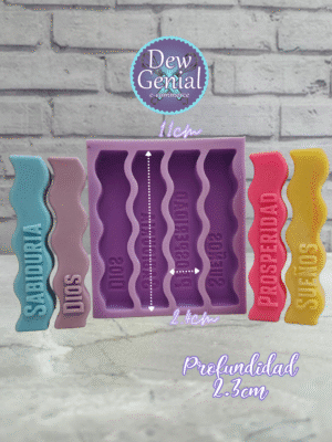 Molde De Silicona Velas Deseos Ondas Baby 11Cm X4 Sueños DG-1373