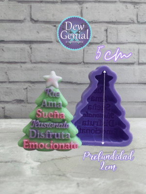 Molde De Silicona Velas Arbol Navidad Rie Ama Sueña 8Cm DG-1366