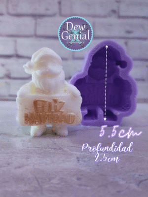 Molde De Silicona Velas Papa Noel Feliz Navidad 5.5Cm DG-1364