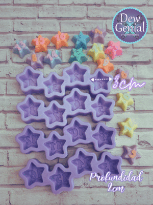 Molde De Silicona Velas Estrellas Año Nuevo X16 3Cm DG-1227