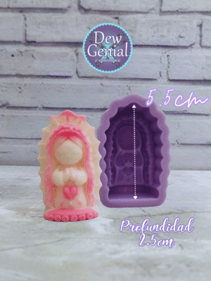 Molde De Silicona Velas Virgen De Guadalupe Corazon 5.5Cm DG-1382