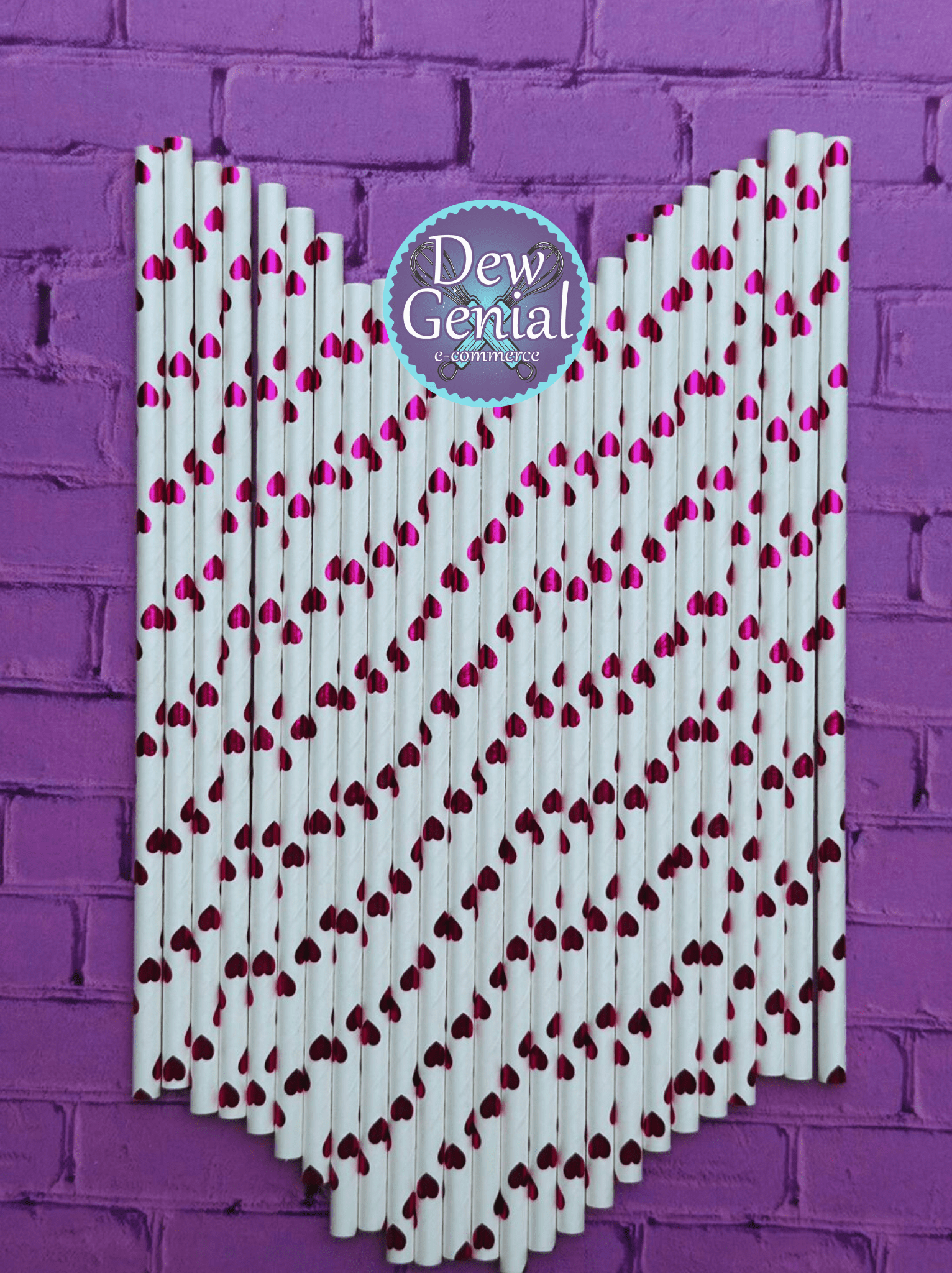 Pitillos de Papel Corazones Rosado R3