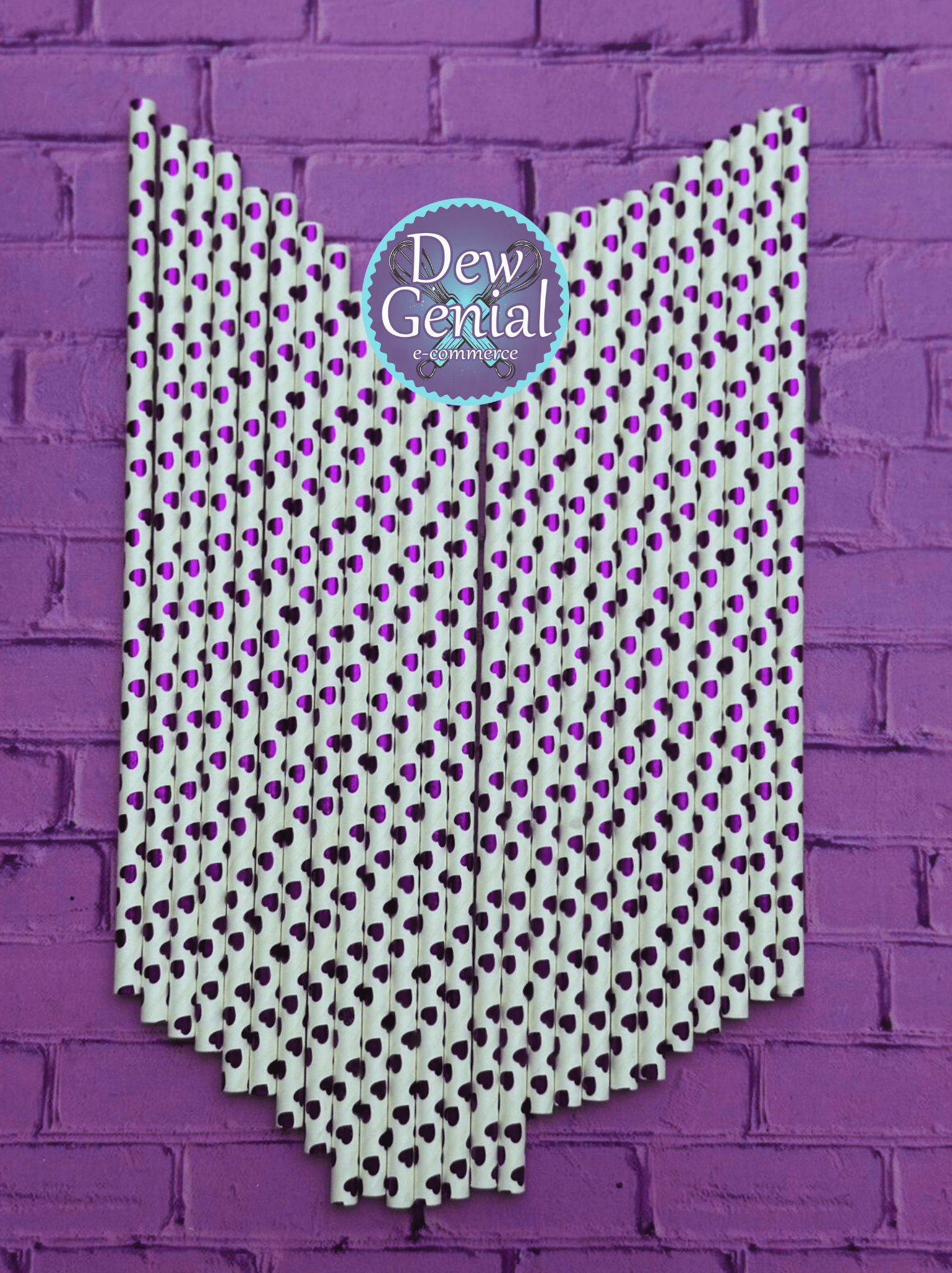 Pitillos de Papel Corazones Morados R4